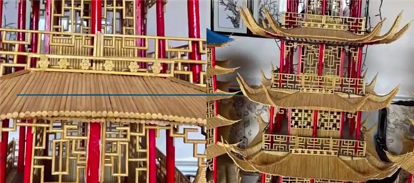 輸送帶廠家：厲害了！74歲大爺用5千雙筷子搭出黃鶴樓