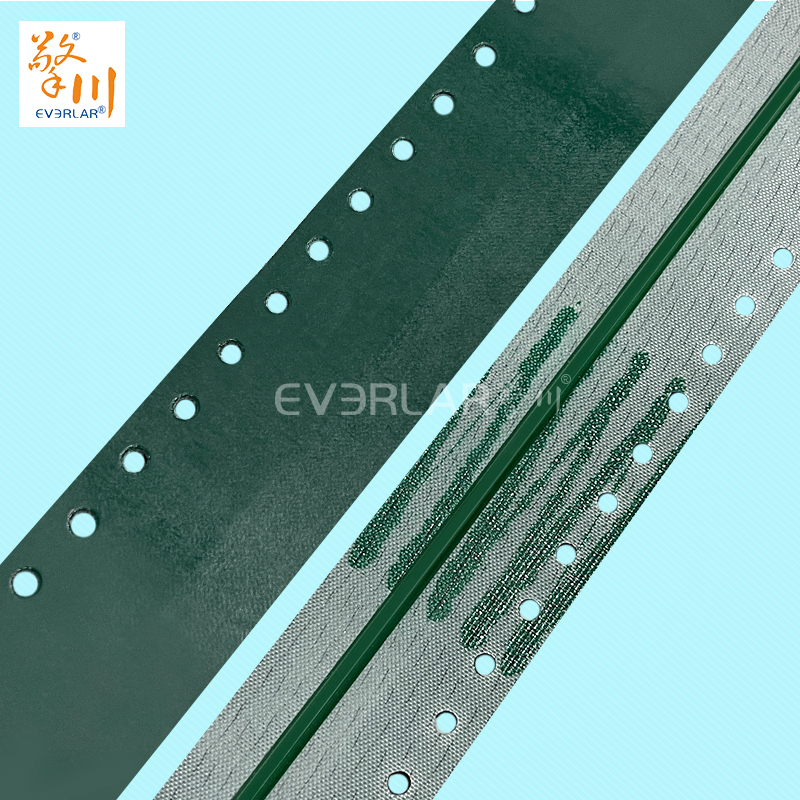 墨綠PU輸送帶加導(dǎo)條打孔耐磨抗腐蝕食品級包裝封口機(jī)工業(yè)皮帶定制