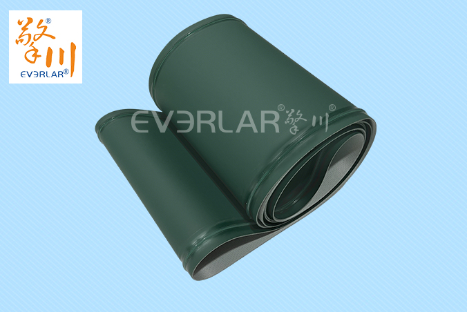 墨綠色PU輸送帶加雙導(dǎo)條耐磨抗撕裂食品電子物流分揀機(jī)皮帶擎川定制