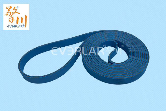 藍色尼龍片基帶低噪音防滑物流包裝行業(yè)折盒機傳動帶廠家直供