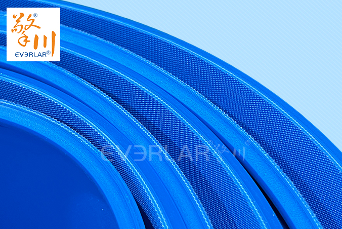 PU輸送帶加導條耐磨耐油食品級藍色啞光傳送帶食品包裝生產(chǎn)線皮帶