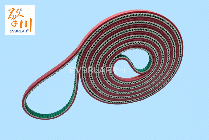 PU同步帶加綠布紅膠耐油耐磨食品行業(yè)自動(dòng)化生產(chǎn)線聚氨酯傳動(dòng)帶