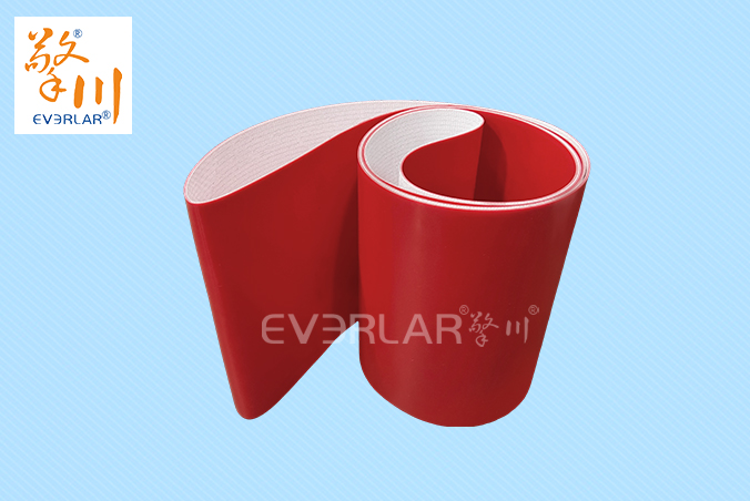 紅色PVC輸送帶耐磨抗拉伸食品電子物流裝配機包裝機傳輸線工業(yè)皮帶